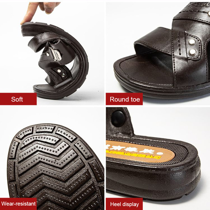 Férfi szandálok 2023 nyár puha, csúszásmentes középkorú és idős apa koreai változat Strandcipők Alkalmi férfi szandálok