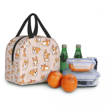 Αστεία Corgi Puppy Insolated τσάντα γεύματος για γυναίκες Αδιάβροχο θερμικό ψυγείο Bento Box για εργασία γραφείου Σχολείο για πικ-νικ Κουτί μεσημεριανού φαγητού