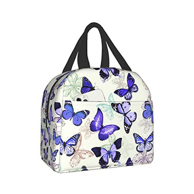 Φορητές τσάντες μεσημεριανού γεύματος Sunflower Cow print Insolated Lunch Box Επαναχρησιμοποιούμενο Cooler Tote Bag με μπροστινή τσέπη για γυναίκες