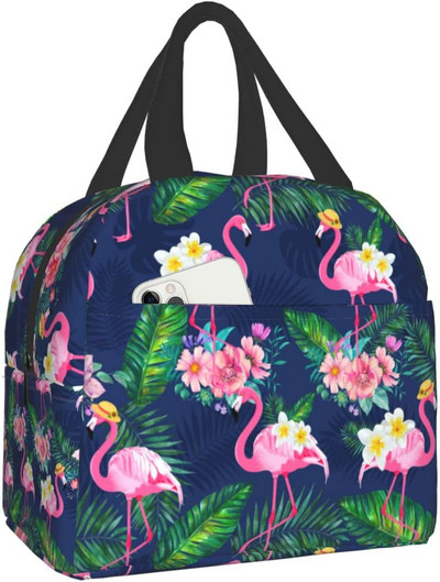 Φορητές τσάντες μεσημεριανού γεύματος Sunflower Cow print Insolated Lunch Box Επαναχρησιμοποιούμενο Cooler Tote Bag με μπροστινή τσέπη για γυναίκες