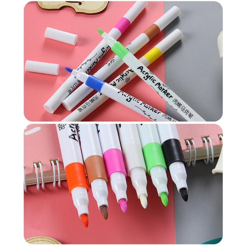 Markere de vopsea acrilică 12/24 de culori Markere de vopsea acrilică Pixuri Artizanat DIY Realizare X3UF