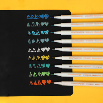 1 τμχ Μεταλλικό χρωματιστό στυλό πινέλου τέχνης Δημιουργικό σκίτσο DIY Σχέδιο Scrapbooking Κάρτα χειροτεχνίας κατασκευής μαρκαδόροι Σχολικά είδη