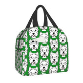 West Highland Terrier Dog Portable Lunch Box Women Westie Puppy Thermal Cooler Food Insolated Lunch Bag Τσάντες γραφείου για πικνίκ