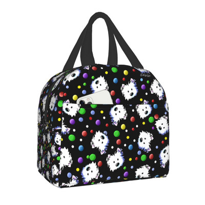 West Highland Terrier Dog Portable Lunch Box Women Westie Puppy Thermal Cooler Food Insolated Lunch Bag Τσάντες γραφείου για πικνίκ