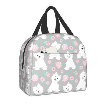 West Highland Terrier Dog Portable Lunch Box Women Westie Puppy Thermal Cooler Food Insolated Lunch Bag Τσάντες γραφείου για πικνίκ