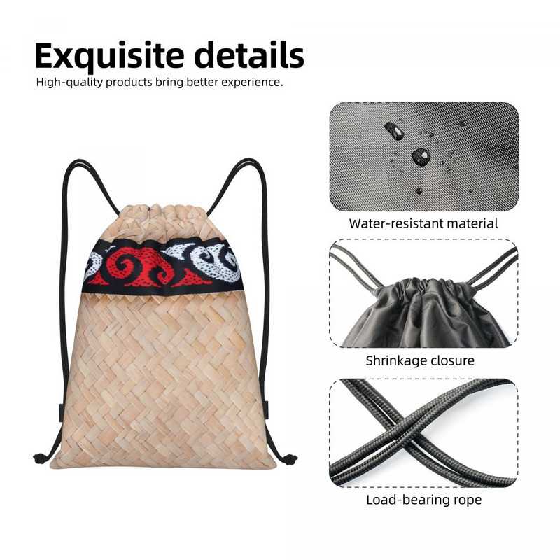 NZ Maoris Hagyományos Kete és Design húzózsinóros hátizsák Női Férfi Tornatermi Sport táska Hordozható Új-Zélandi Edzőtáska Zsák