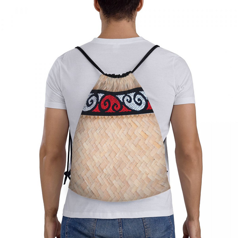 NZ Maoris Hagyományos Kete és Design húzózsinóros hátizsák Női Férfi Tornatermi Sport táska Hordozható Új-Zélandi Edzőtáska Zsák