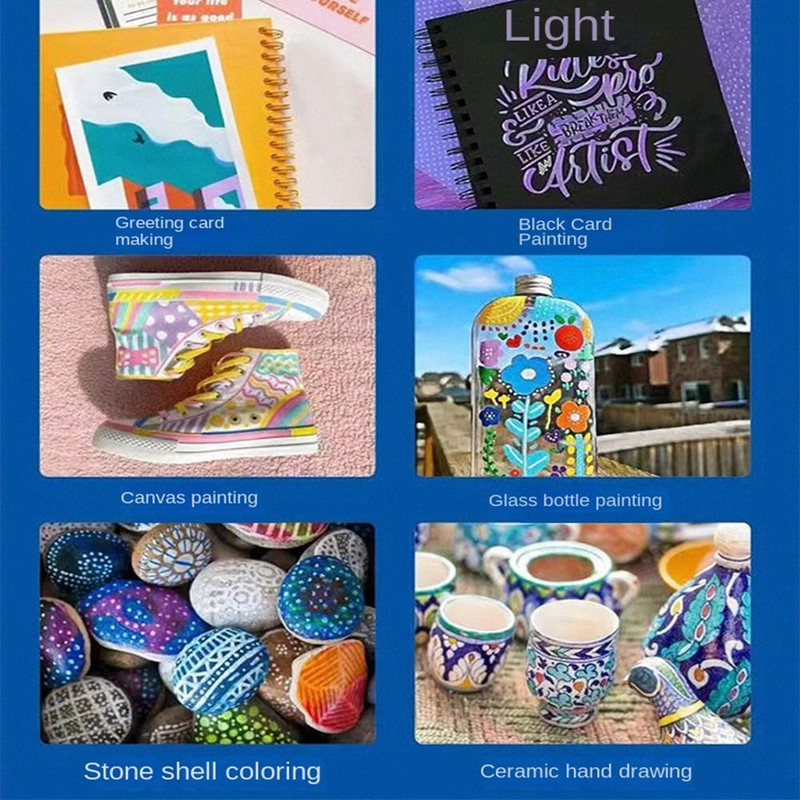 Színek Gyorsan száradó akril festék tollszövet barkácsolás kézműves művészeti kellékek jelölők tollkészlet