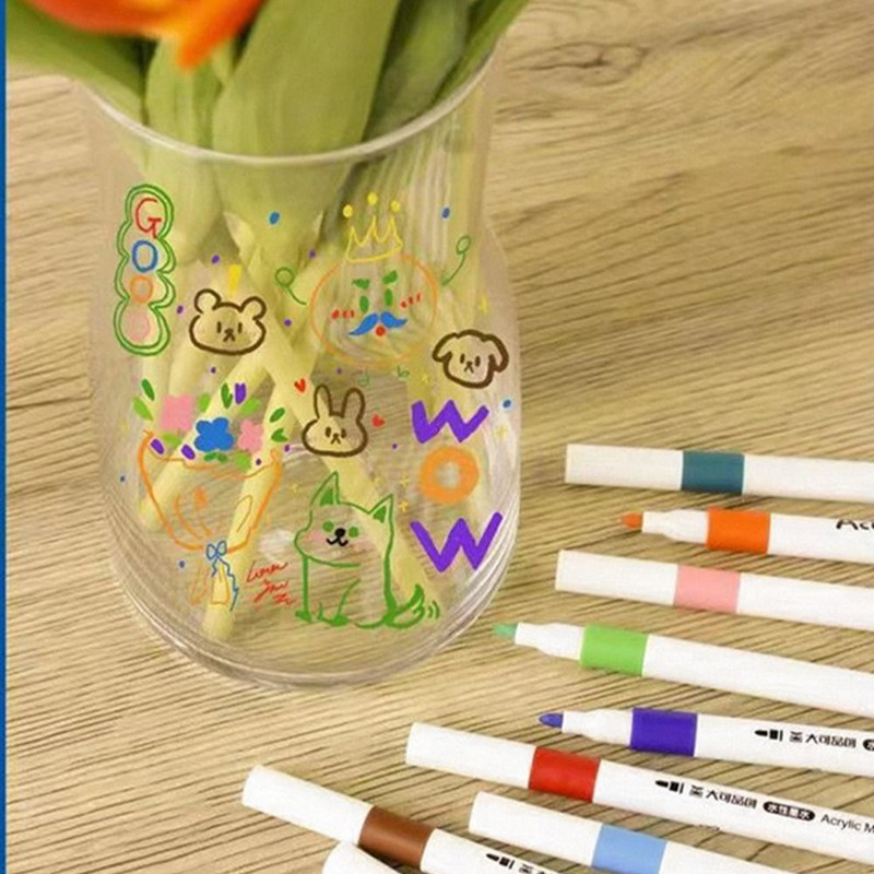 Színek Gyorsan száradó akril festék tollszövet barkácsolás kézműves művészeti kellékek jelölők tollkészlet