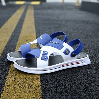 Pofulove Sandals Ανδρικά αντιολισθητικά αδιάβροχα και αδιάβροχα σανδάλια και παντόφλες διπλής χρήσης σε καλοκαιρινά Flat Outdoor Beach παπούτσια