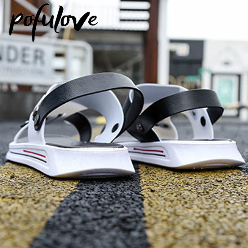 Pofulove Sandals férfi csúszásgátló vízálló és szagálló, kettős célú szandálok és papucsok nyári lapos szabadtéri strandcipőkben