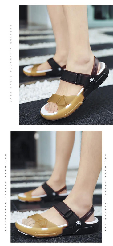 Nyári férfi hétköznapi szandálok, puha fenekű, csúszásmentesek, kültéri, nagy méretű, kettős célú, hétköznapi strandszandálok papucsok