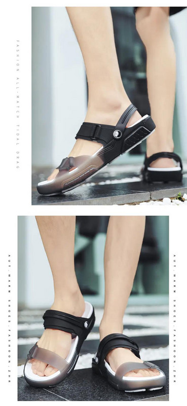 Nyári férfi hétköznapi szandálok, puha fenekű, csúszásmentesek, kültéri, nagy méretű, kettős célú, hétköznapi strandszandálok papucsok