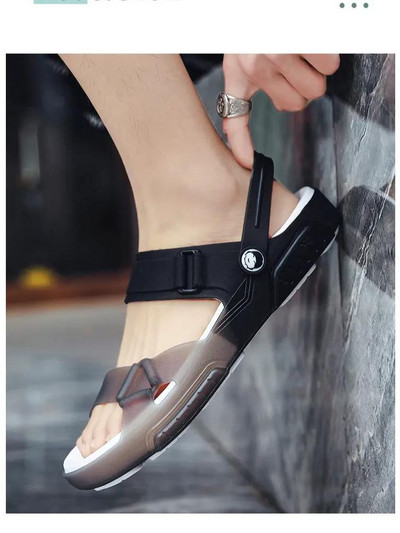 Ανδρικά casual καλοκαιρινά πέδιλα Μαλακό κάτω αντιολισθητικό ήταν ανθεκτικό σε εξωτερικούς χώρους Μεγάλο μέγεθος διπλής χρήσης Casual σανδάλια παραλίας Παντόφλες
