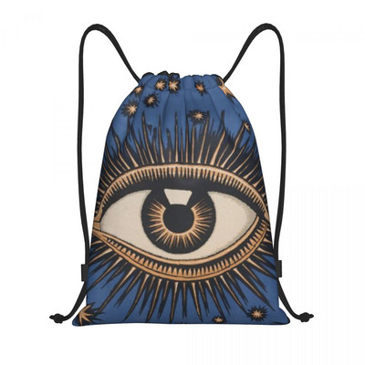 Vintage Mystic Eye τσάντες με κορδόνια Γυναικείες ανδρικές φορητές αθλητικές τσάντες γυμναστικής Σακίδια εκπαίδευσης με φυλαχτό
