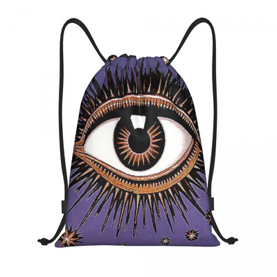 Vintage Mystic Eye τσάντες με κορδόνια Γυναικείες ανδρικές φορητές αθλητικές τσάντες γυμναστικής Σακίδια εκπαίδευσης με φυλαχτό