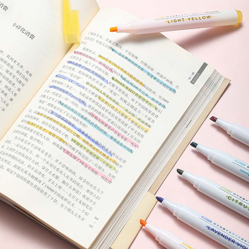 Kapacitás írószer kellékek Morandi színes diák írószerek fluoreszkáló toll kiemelő készlet Graffiti toll jelölő toll