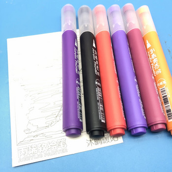 Химикалки с акрилни бои Акрилни химикалки с мека четка, маркери, за тъкани, аниме Рисуване Направи си сам Арт Графити Маркери Детски артикули