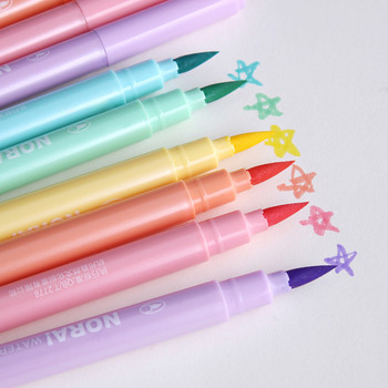 6 бр./партида четка за хайлайтър химикалки Kawaii Candy Color манга маркери пастелни цветове хайлайтър Училищен арт канцеларски комплект