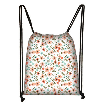 Γυναικεία τσάντα με κορδόνια σε Little Daisy Pattern Backpack Bright Flowers Women For Motion Teenagers Schoolbag Organizer