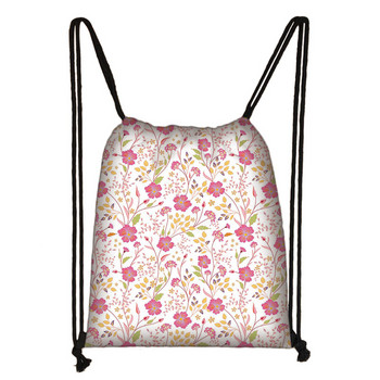 Γυναικεία τσάντα με κορδόνια σε Little Daisy Pattern Backpack Bright Flowers Women For Motion Teenagers Schoolbag Organizer