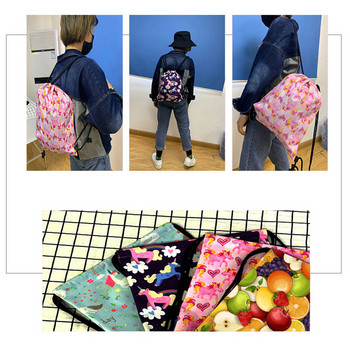 Γυναικεία τσάντα με κορδόνια σε Little Daisy Pattern Backpack Bright Flowers Women For Motion Teenagers Schoolbag Organizer