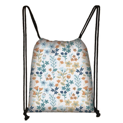 Γυναικεία τσάντα με κορδόνια σε Little Daisy Pattern Backpack Bright Flowers Women For Motion Teenagers Schoolbag Organizer