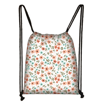 Γυναικεία τσάντα με κορδόνια σε Little Daisy Pattern Backpack Bright Flowers Women For Motion Teenagers Schoolbag Organizer