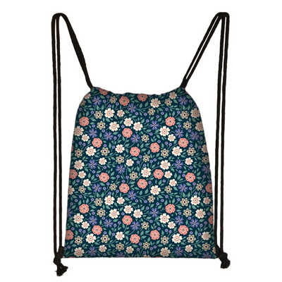Γυναικεία τσάντα με κορδόνια σε Little Daisy Pattern Backpack Bright Flowers Women For Motion Teenagers Schoolbag Organizer
