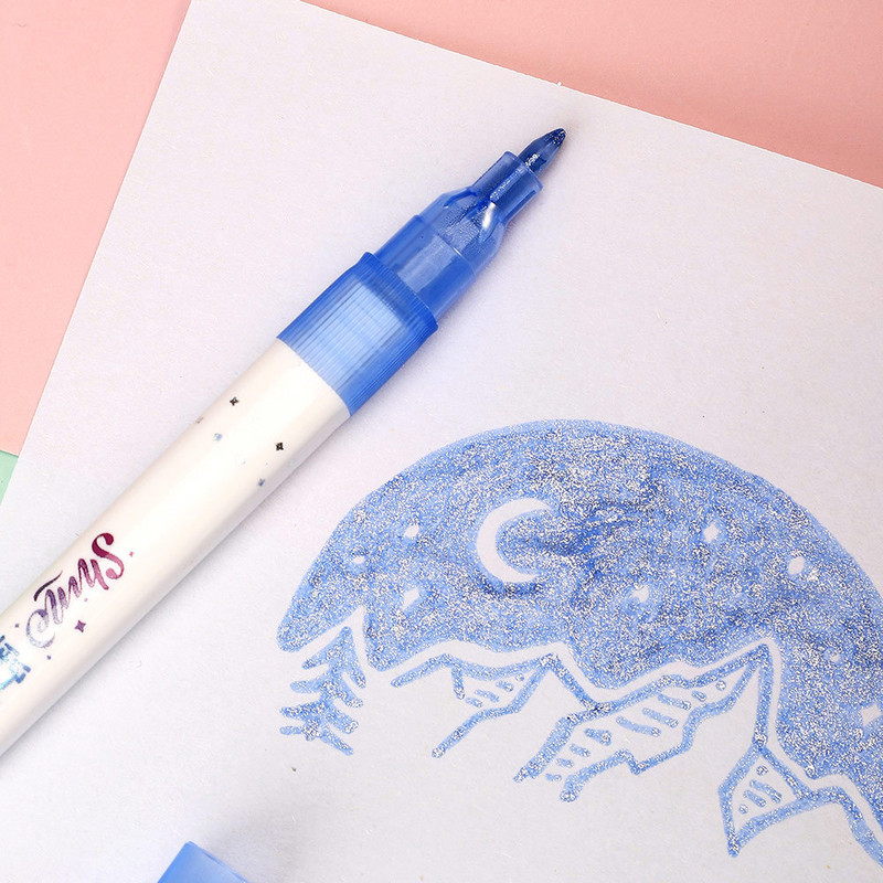 5db Shine Highlighter tollkészlet Bling Glitter Shining Art Marker Színes Rajzfesték Újságnapló Iskolához A6243