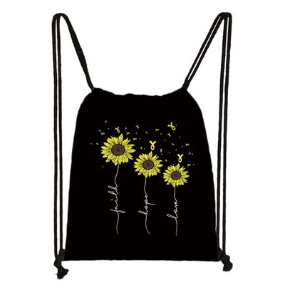 Vintage Faith Cross Hope Love Love Sunflower Butterfly Drawstring bag Casual Backpacks Γυναικεία Ανδρική Τσάντα ώμου για θήκη για παπούτσια ταξιδιού