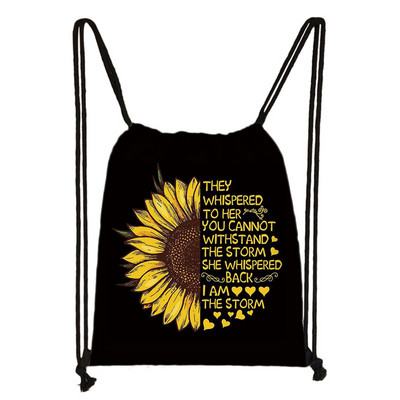 Vintage Faith Cross Hope Love Love Sunflower Butterfly Drawstring bag Casual Backpacks Γυναικεία Ανδρική Τσάντα ώμου για θήκη για παπούτσια ταξιδιού
