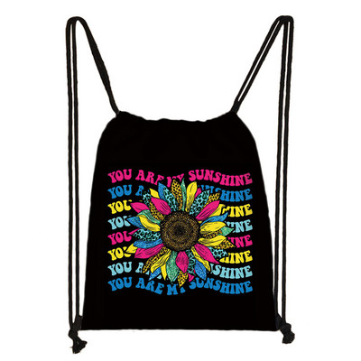 Vintage Faith Cross Hope Love Love Sunflower Butterfly Drawstring bag Casual Backpacks Γυναικεία Ανδρική Τσάντα ώμου για θήκη για παπούτσια ταξιδιού