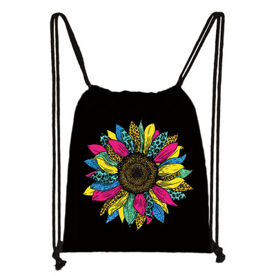 Vintage Faith Cross Hope Love Love Sunflower Butterfly Drawstring bag Casual Backpacks Γυναικεία Ανδρική Τσάντα ώμου για θήκη για παπούτσια ταξιδιού