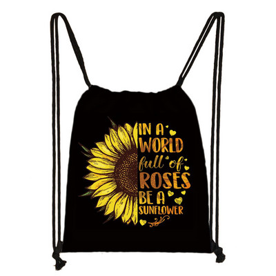 Vintage Faith Cross Hope Love Love Sunflower Butterfly Drawstring bag Casual Backpacks Γυναικεία Ανδρική Τσάντα ώμου για θήκη για παπούτσια ταξιδιού