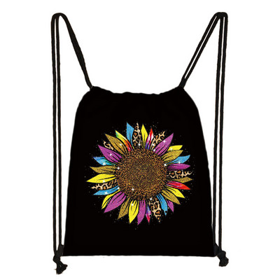 Vintage Faith Cross Hope Love Love Sunflower Butterfly Drawstring bag Casual Backpacks Γυναικεία Ανδρική Τσάντα ώμου για θήκη για παπούτσια ταξιδιού