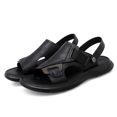 Ανδρικά παπούτσια Casual Ανδρικά σανδάλια Νέα παπούτσια από δέρμα αγελάδας Δερμάτινο αντιολισθητικό πέδιλο Ανδρικές παντόφλες Παπούτσια ανδρών παραλίας Υπαίθριος ελεύθερος περίπατος