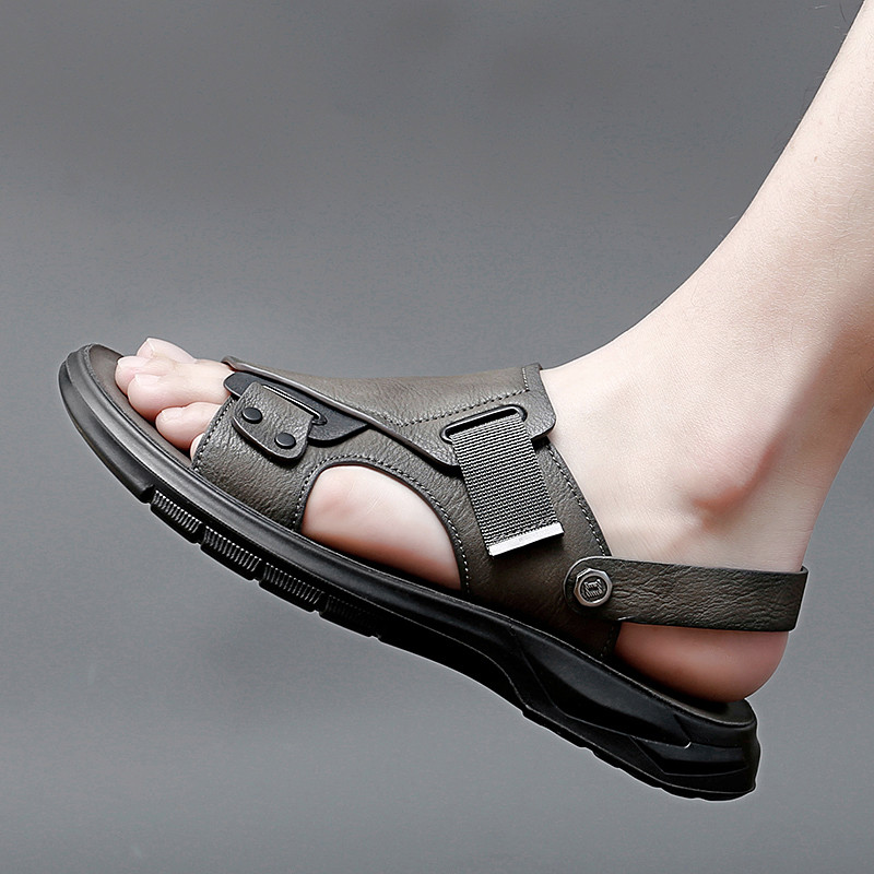 Férfi Alkalmi Cipők Férfi Szandálok Új marhabőr cipők Bőr csúszásgátló szandál Férfi papucsok Strand Férfi Cipők Szabadidős Séta