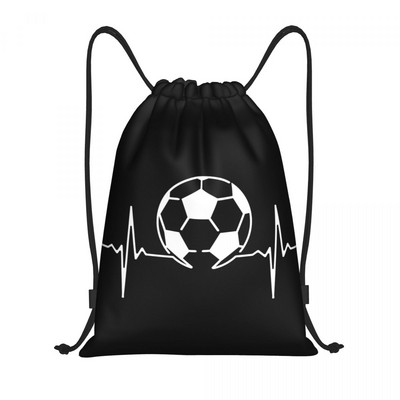 My Heart Beats For Soccer Σακίδιο πλάτης με κορδόνια Αθλητική τσάντα γυμναστικής για άνδρες Γυναικεία τσάντα προπόνησης