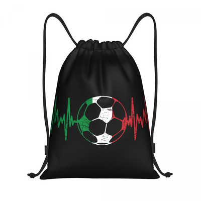 My Heart Beats For Soccer Σακίδιο πλάτης με κορδόνια Αθλητική τσάντα γυμναστικής για άνδρες Γυναικεία τσάντα προπόνησης