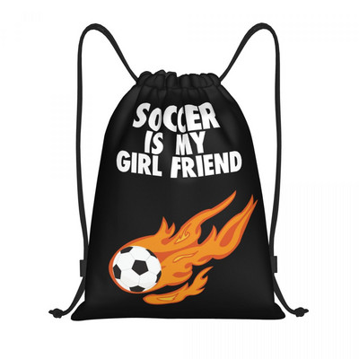 My Heart Beats For Soccer Σακίδιο πλάτης με κορδόνια Αθλητική τσάντα γυμναστικής για άνδρες Γυναικεία τσάντα προπόνησης