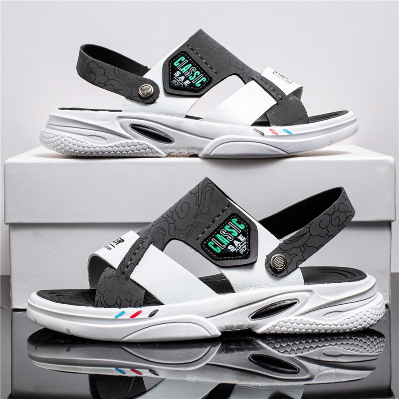 A Sandals férfi szabadtéri strandcipő légáteresztő csúszásgátló puha talppal nyáron, kettős célú papucs fiatal diákok számára