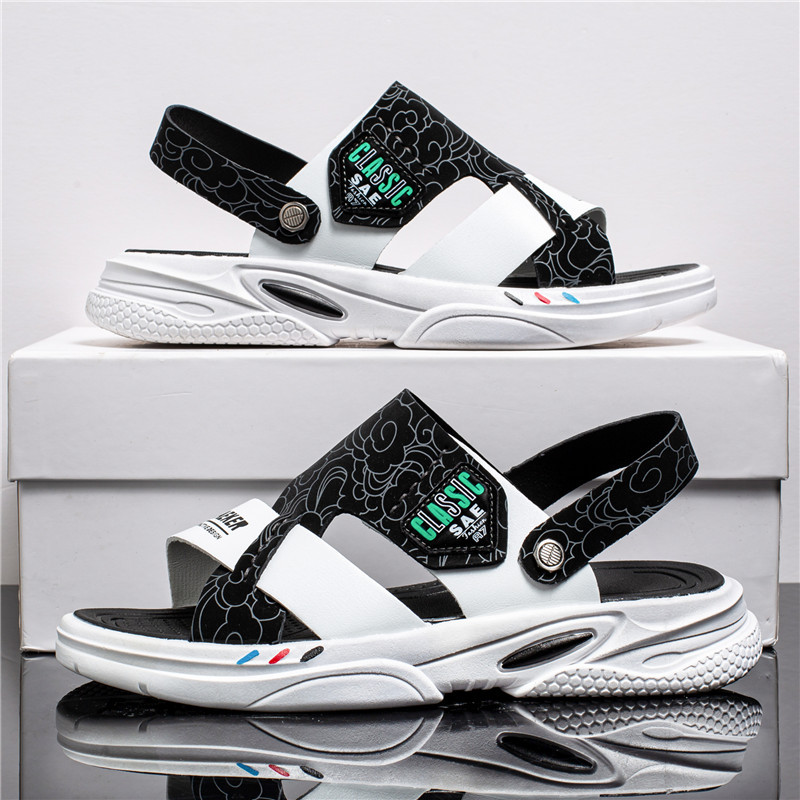 A Sandals férfi szabadtéri strandcipő légáteresztő csúszásgátló puha talppal nyáron, kettős célú papucs fiatal diákok számára