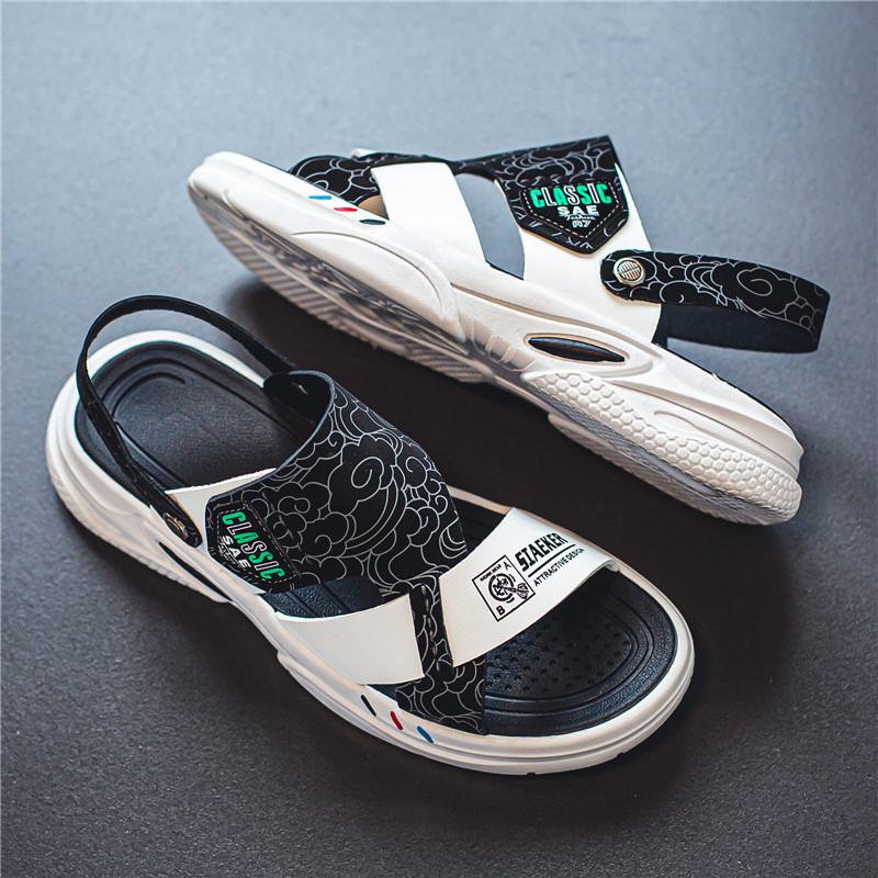 A Sandals férfi szabadtéri strandcipő légáteresztő csúszásgátló puha talppal nyáron, kettős célú papucs fiatal diákok számára