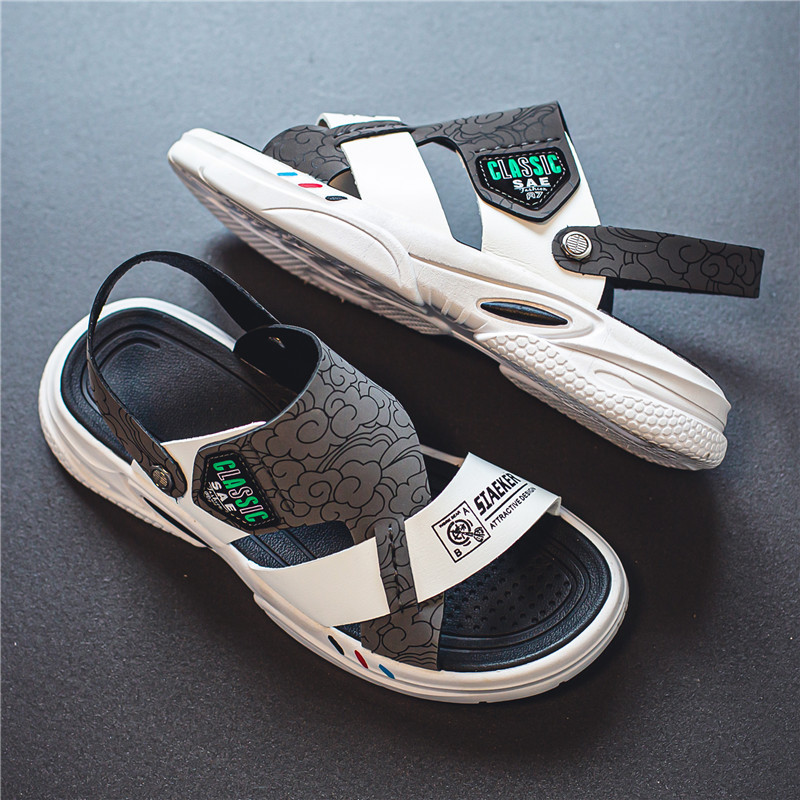 A Sandals férfi szabadtéri strandcipő légáteresztő csúszásgátló puha talppal nyáron, kettős célú papucs fiatal diákok számára