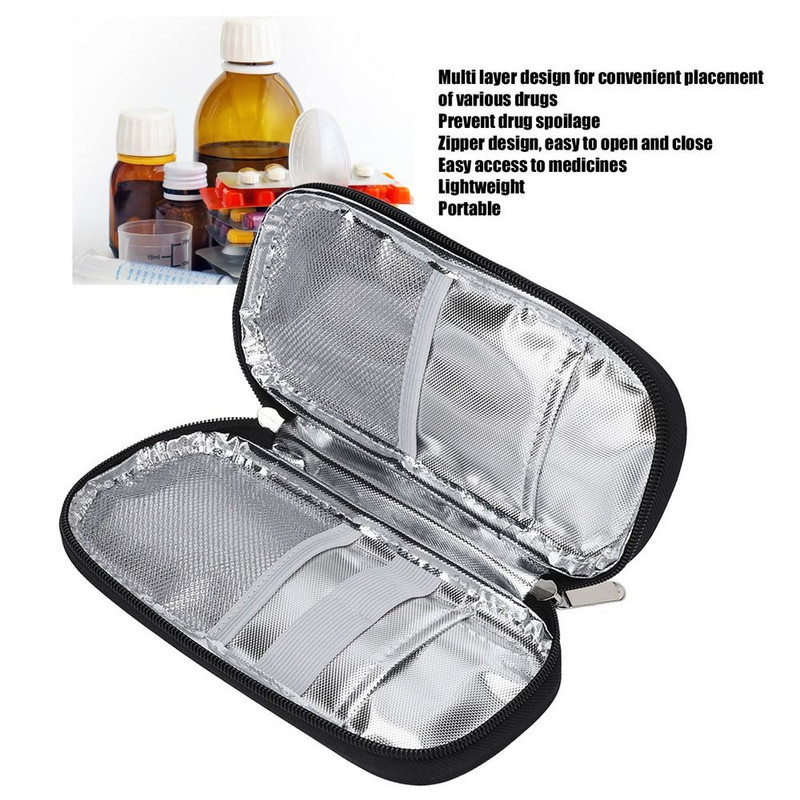 Új inzulin hűtőtáska Egyedi virágnyomatok Oxford inzulinhűtő cukorbetegeknek Hordozható gyógyszeres zsebhűtő