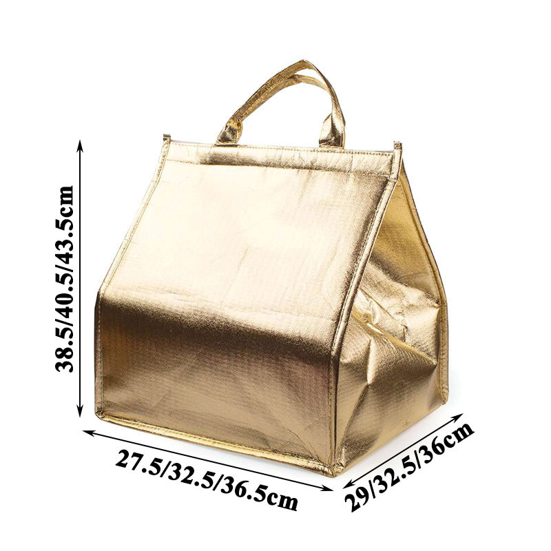 Hordozható hűtőtáska, nagy kapacitású, elvihető pikniktáska, egyszínű élelmiszer-hűtőtáska stranddobozos alumíniumfóliás ebédzsákok