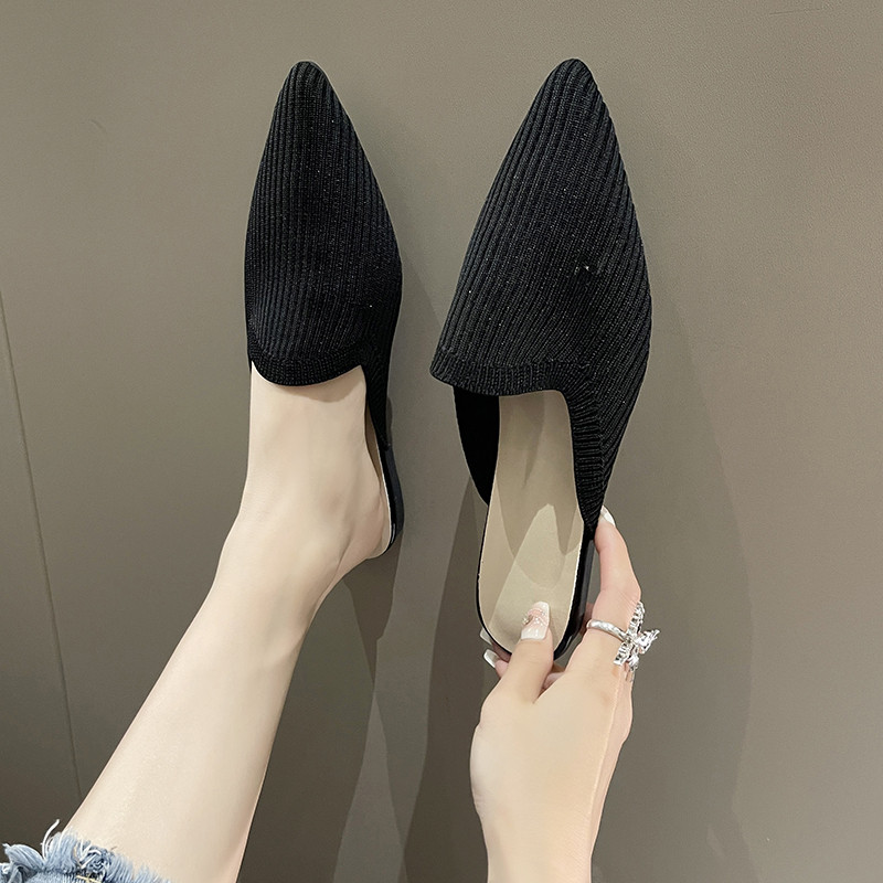 Női Öszvérek Cipők Kültéri Női Papucsok Női Négyzetorrú Sekély Alacsony sarkú Alkalmi cipők Kényelmes Papucsok Csúszdák 2022 Új