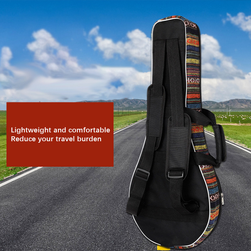 Mandolin táska hord gitár tok, cipzáras tasakkal vászon párnázott nemzeti stílusú pántok hátizsák kézitáska