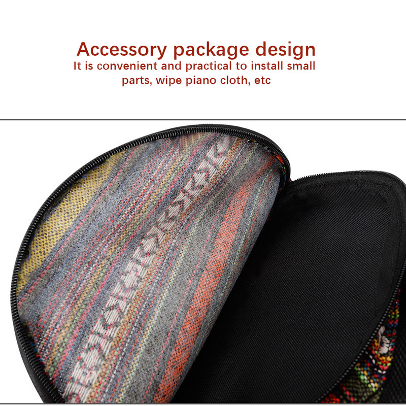 Mandolin táska hord gitár tok, cipzáras tasakkal vászon párnázott nemzeti stílusú pántok hátizsák kézitáska